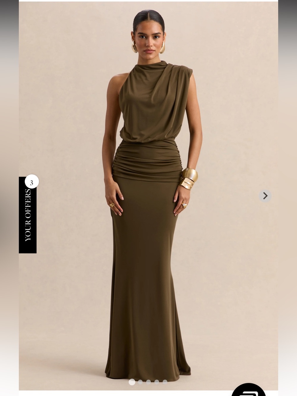 Club L London Ruched High Neck Maxi Dress